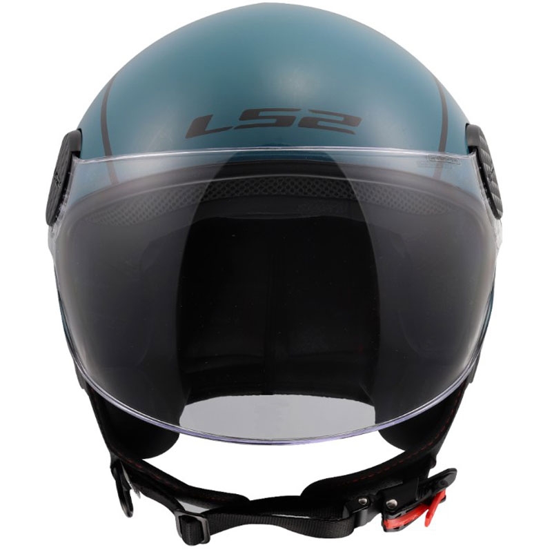 Casco de moto jet LS2 OF558 Sphere Lux II Minimum azul oscuro-verde