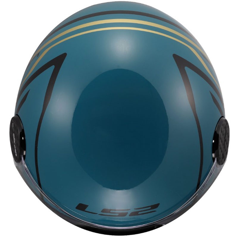Casco de moto jet LS2 OF558 Sphere Lux II Minimum azul oscuro-verde