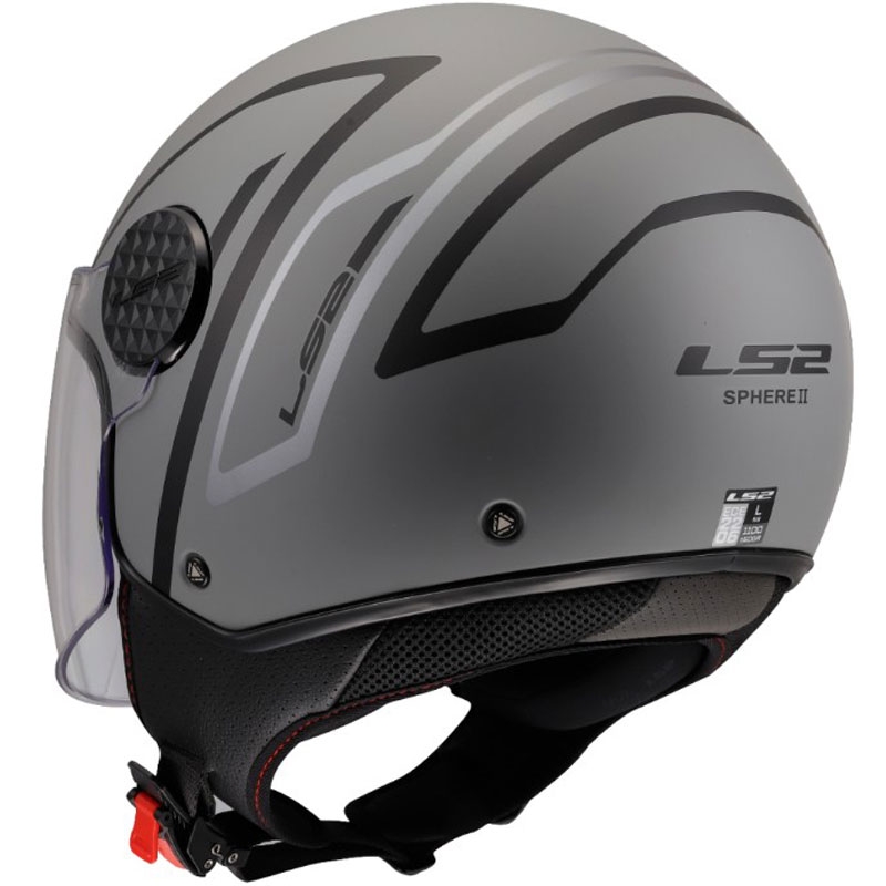 Casco de moto jet LS2 OF558 Sphere Lux II Minimum negro-gris