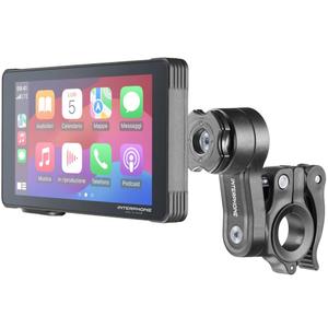 Pantalla de espejo para teléfono de motocicleta con cristal protector Interphone RideSync negro
