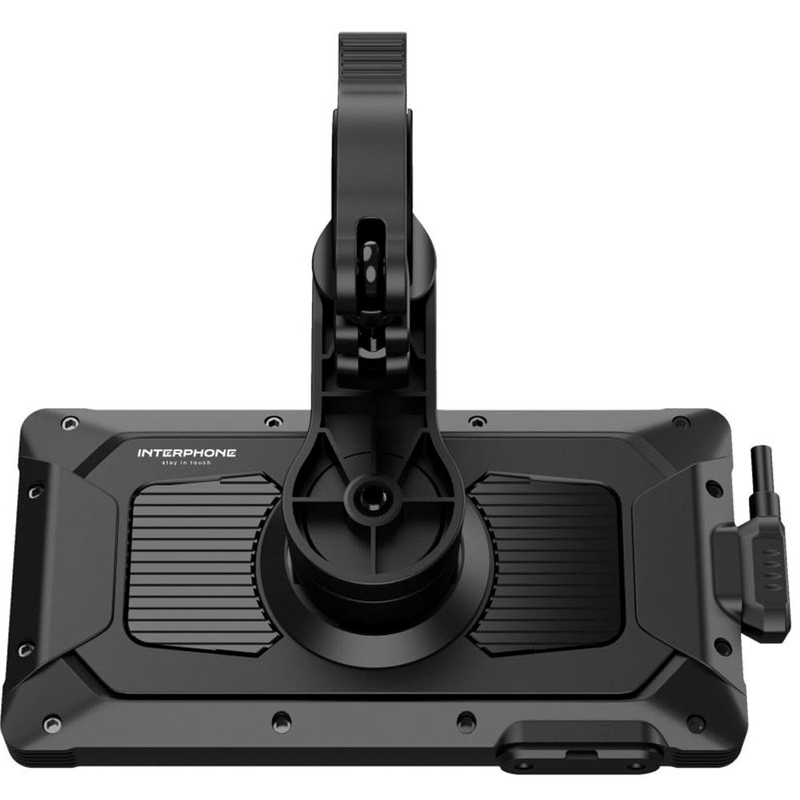 Pantalla de duplicación de teléfono para motocicleta con cristal protector Interphone RideSync negro