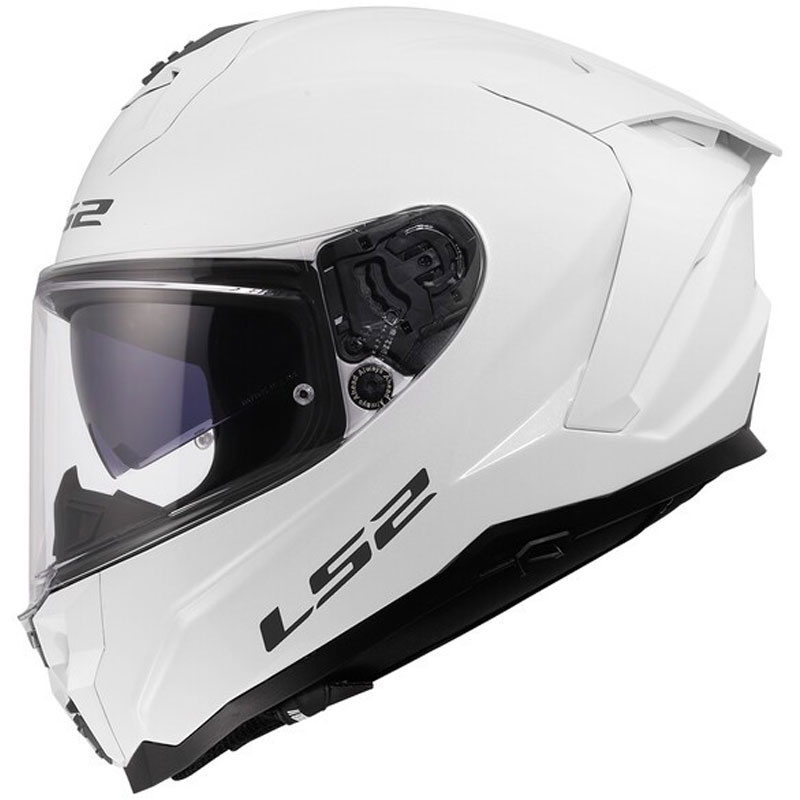 Casco integral de motocicleta LS2 FF817 Challenger II blanco sólido brillante