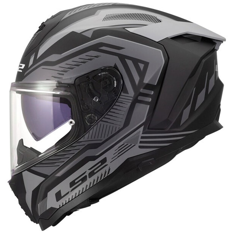 Casco integral de motocicleta LS2 FF817 Challenger II Dravix gris mate