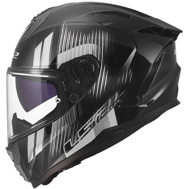 Casco integral de motocicleta LS2 FF817 Challenger II Nitro negro-gris brillante
