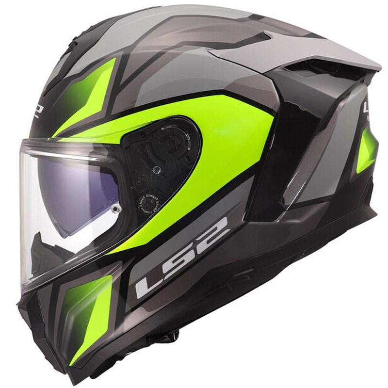Casco integral de motocicleta LS2 FF817 Challenger II Viper gris-amarillo brillante