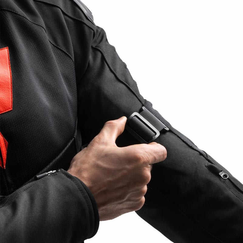 Chaqueta de moto Rebelhorn Vandal 2 Air negra y roja