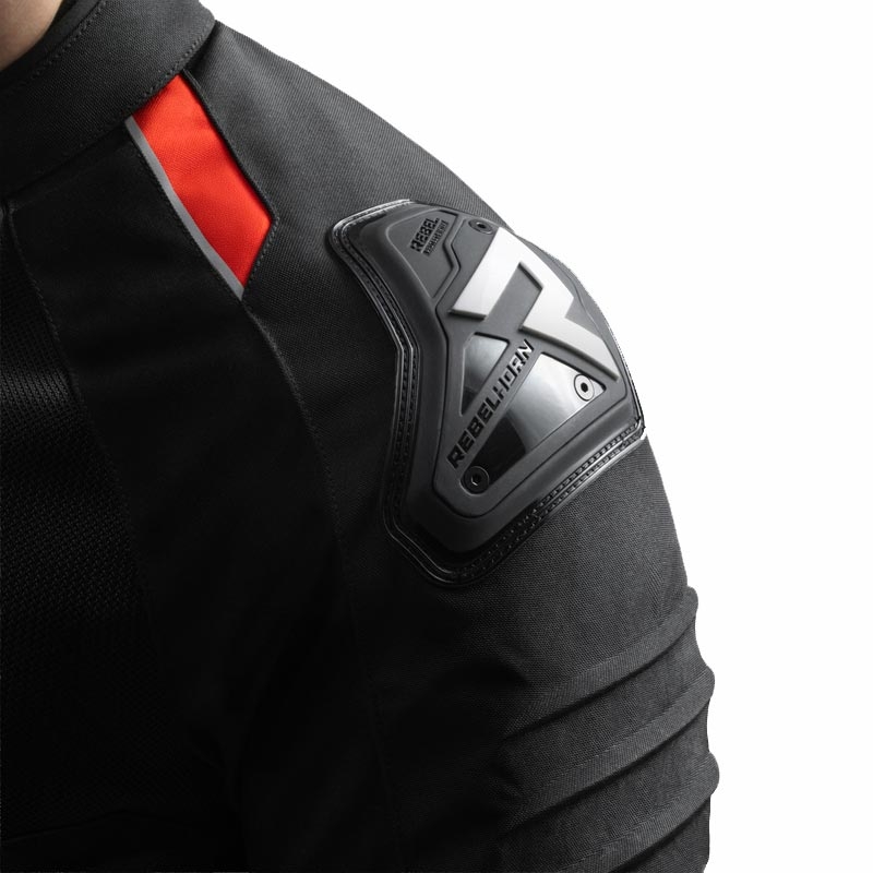 Chaqueta de moto Rebelhorn Vandal 2 Air negra y roja