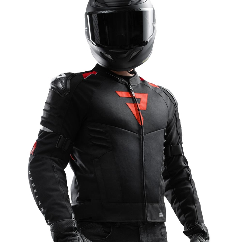 Chaqueta de moto Rebelhorn Vandal 2 Air negra y roja