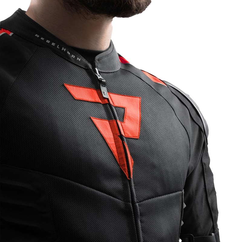 Chaqueta de moto Rebelhorn Vandal 2 Air negra y roja