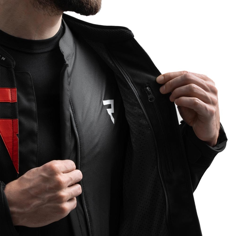 Chaqueta de moto Rebelhorn Vandal 2 Air negra y roja