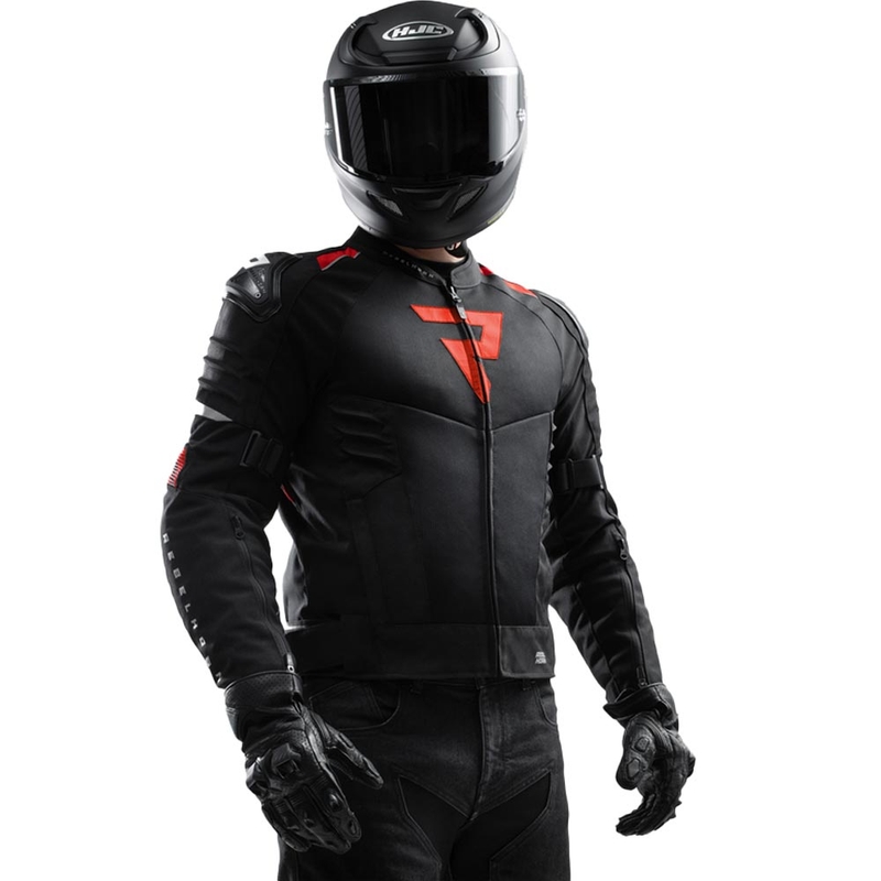 Chaqueta de moto Rebelhorn Vandal 2 Air negra y roja