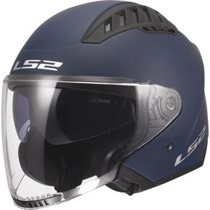 Casco de moto abierto LS2 OF600 Copter II Azul mate sólido