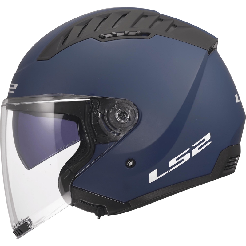 Casco de moto abierto LS2 OF600 Copter II Azul mate sólido