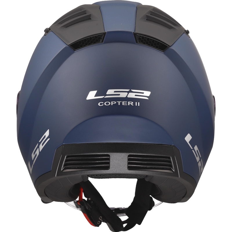 Casco de moto abierto LS2 OF600 Copter II Azul mate sólido