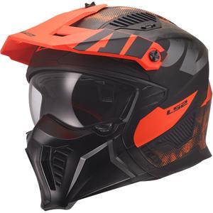 Casco de moto de trial LS2 OF606 Drifter Gas gris-naranja mate