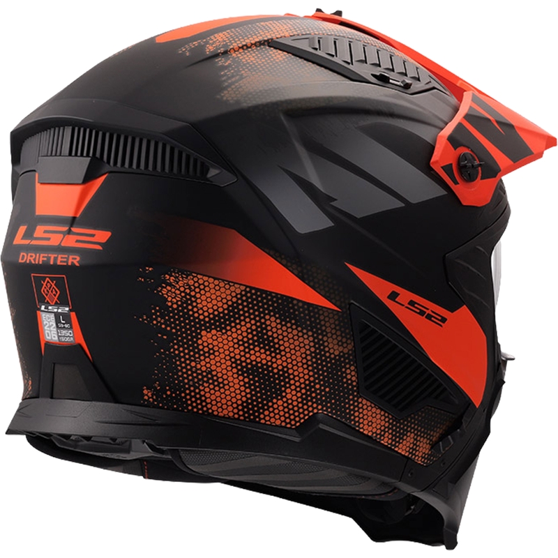 Casco de moto de trial LS2 OF606 Drifter Gas gris-naranja mate