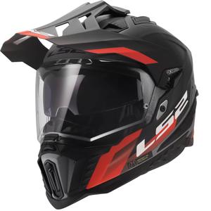 Casco de enduro LS2 MX701 Explorer Hexa negro mate-rojo-gris