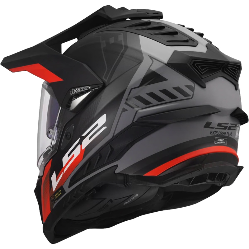Casco de enduro LS2 MX701 Explorer Hexa negro mate-rojo-gris