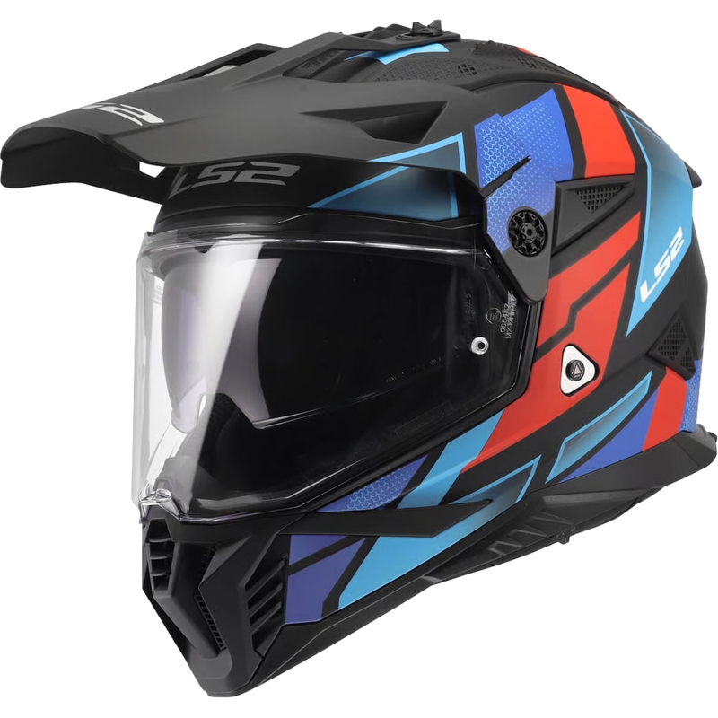 Casco de moto enduro LS2 MX702 Pioneer II Block negro mate-rojo-azul