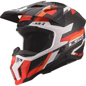 Casco de motocross LS2 MX703 X-Force Phantom naranja-rojo mate