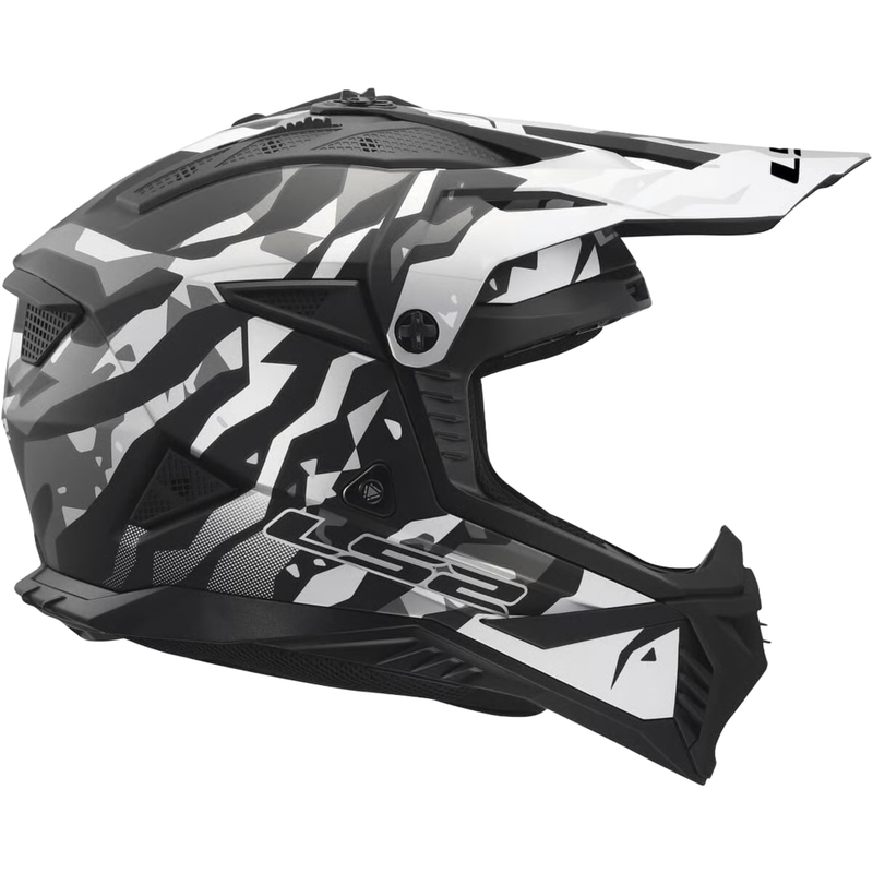Casco de motocross LS2 MX708 Fast II Grotesk negro mate-gris