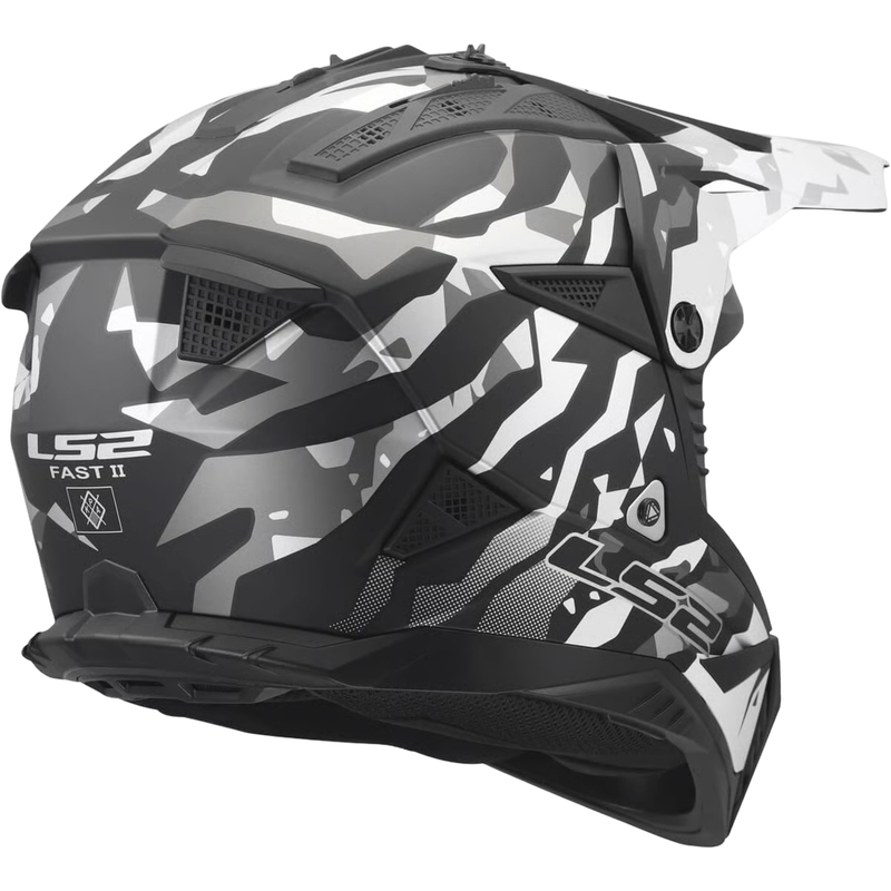 Casco de motocross LS2 MX708 Fast II Grotesk negro mate-gris