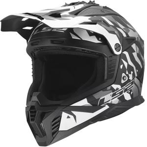 Casco de motocross LS2 MX708 Fast II Grotesk negro mate-gris