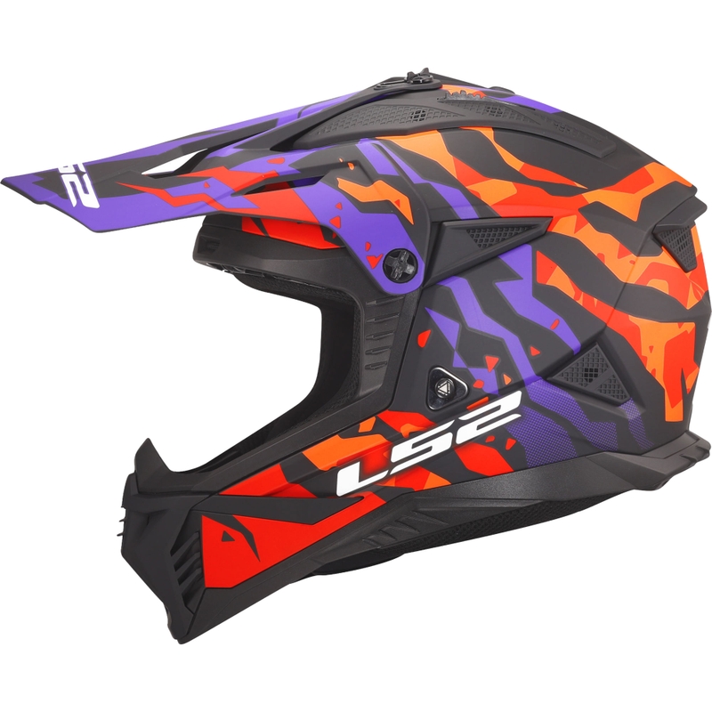 Casco de motocross LS2 MX708 Fast II Grotesk morado-naranja mate