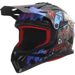 Casco de motocross LS2 MX708 Fast II Zombie II negro brillante-rojo-azul