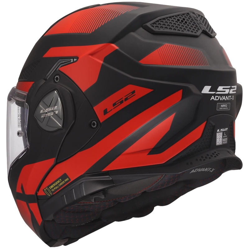 Casco de moto abatible LS2 FF901 Advant X Nova negro mate-rojo