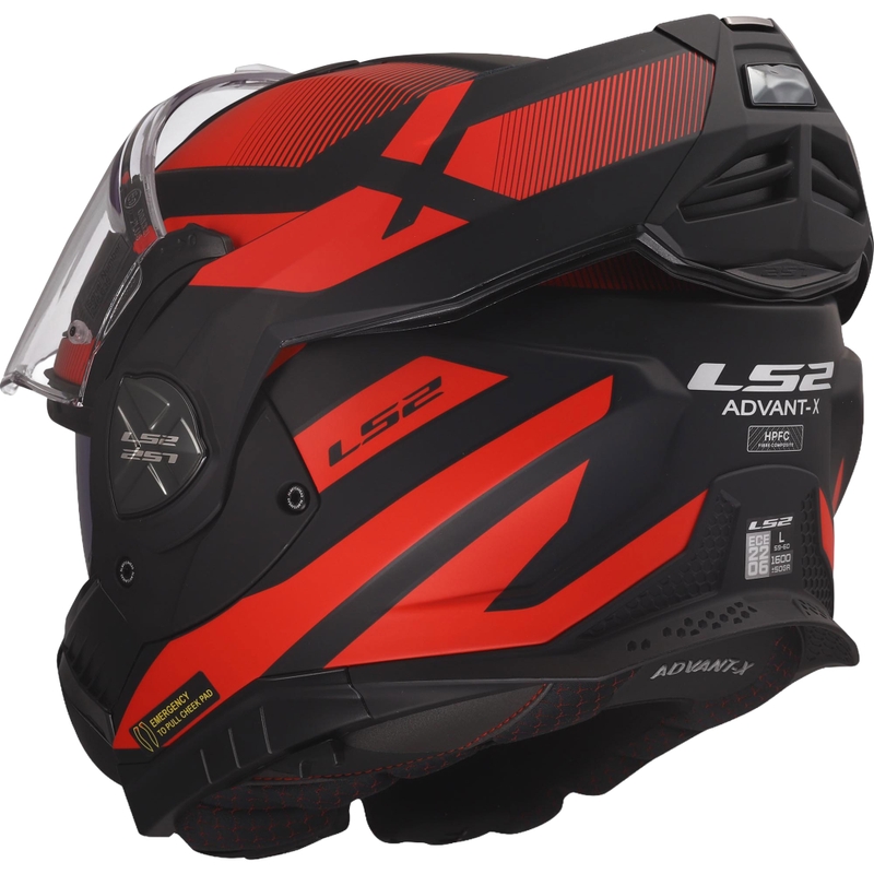Casco de moto abatible LS2 FF901 Advant X Nova negro mate-rojo