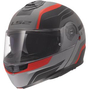 Casco abatible LS2 FF908 Strobe II Monza negro mate-gris-rojo