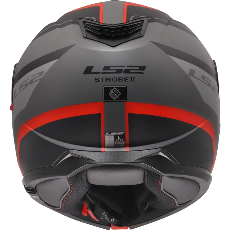Casco abatible LS2 FF908 Strobe II Monza negro mate-gris-rojo