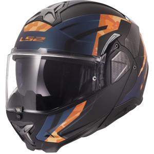 Casco de moto abatible LS2 FF910 Advant II Glide negro mate-naranja