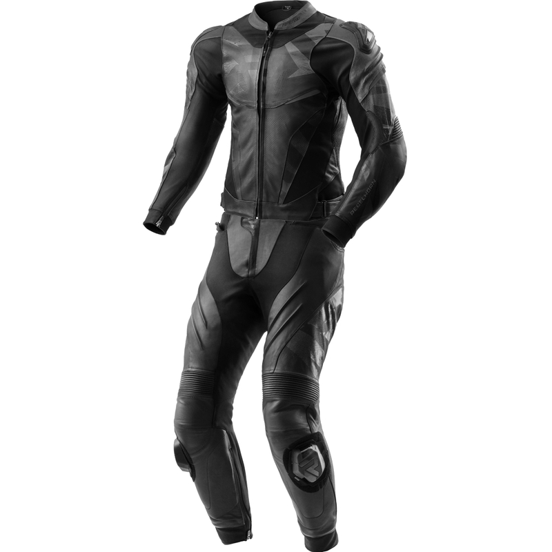 Traje de moto de cuero de dos piezas Rebelhorn Inferno negro