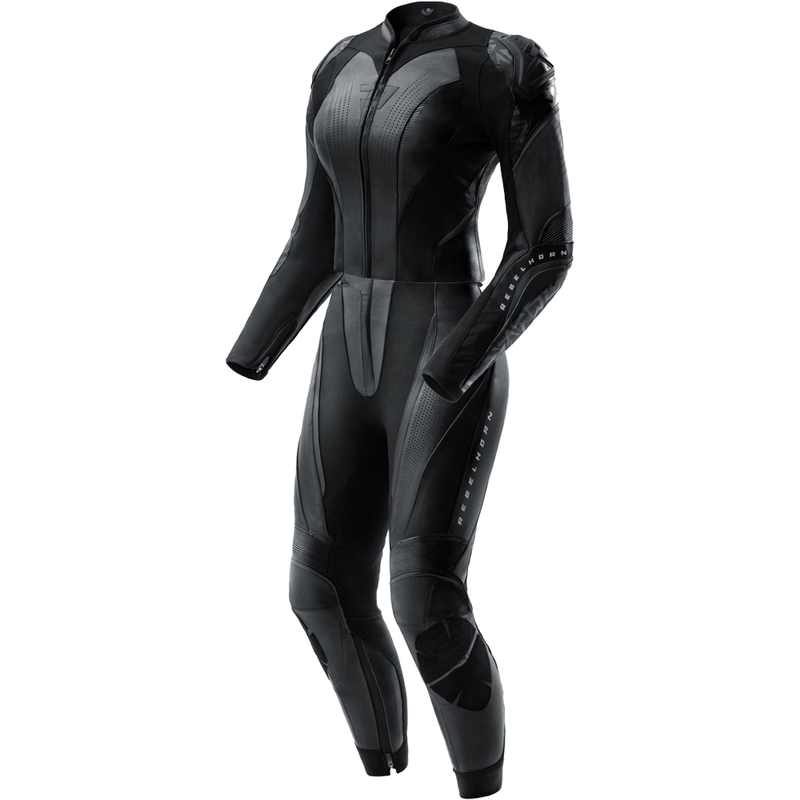 Traje de moto de cuero de dos piezas para mujer Rebelhorn Diva RS negro