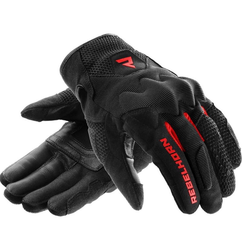 Guantes de moto para mujer Rebelhorn Core negro-rojo