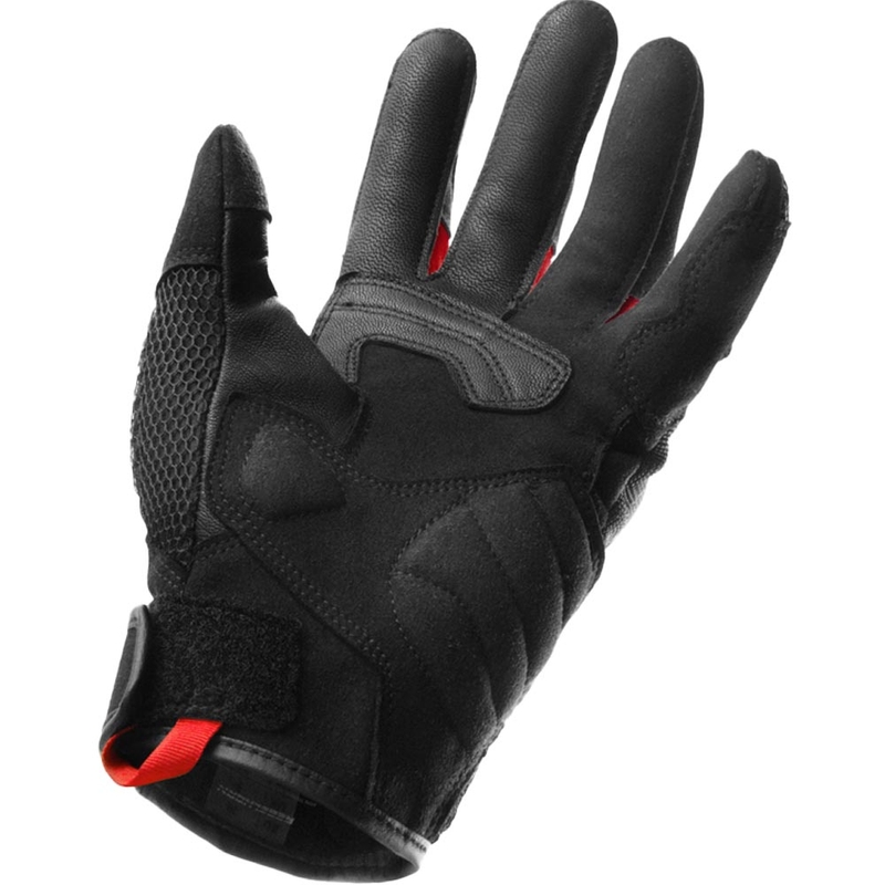 Guantes de moto para mujer Rebelhorn Core negro-rojo