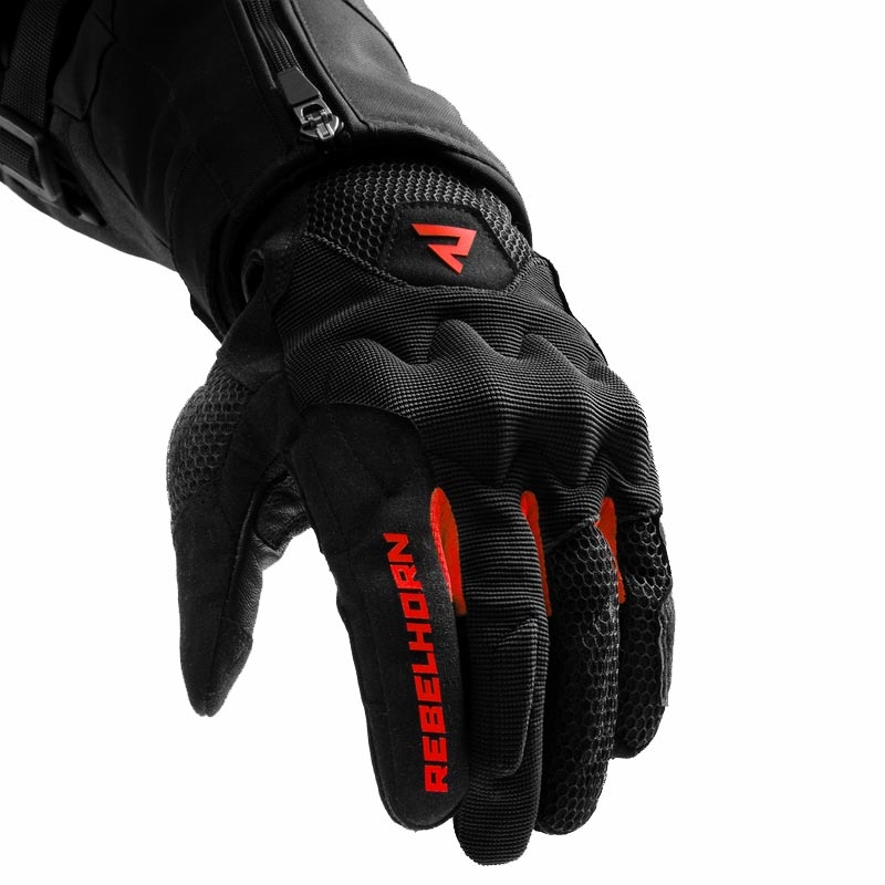 Guantes de moto para mujer Rebelhorn Core negro-rojo