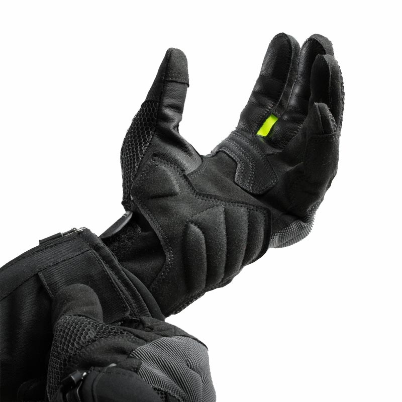 Guantes de moto para mujer Rebelhorn Core negro-gris-amarillo fluo