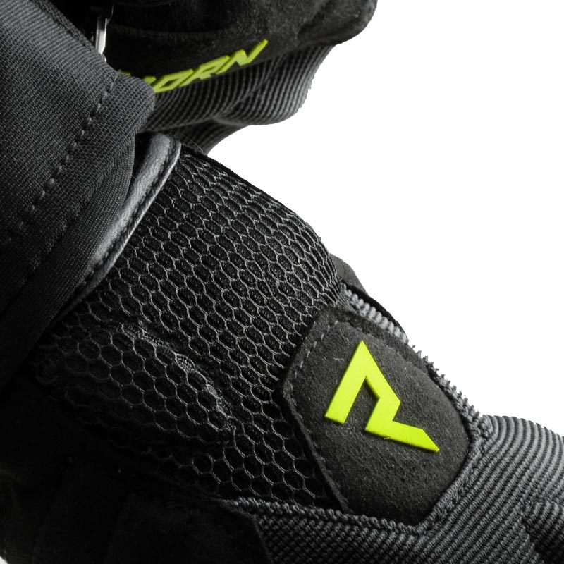 Guantes de moto para mujer Rebelhorn Core negro-gris-amarillo fluo