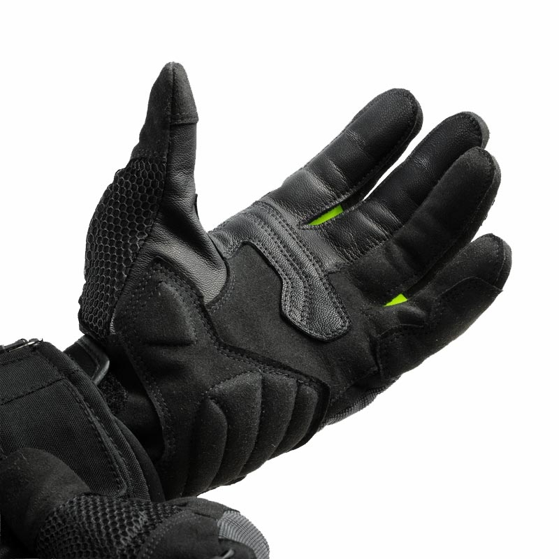 Guantes de moto para mujer Rebelhorn Core negro-gris-amarillo fluo