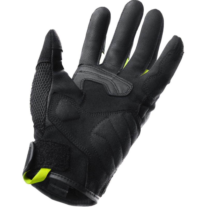 Guantes de moto Rebelhorn Core negro-gris-amarillo fluo