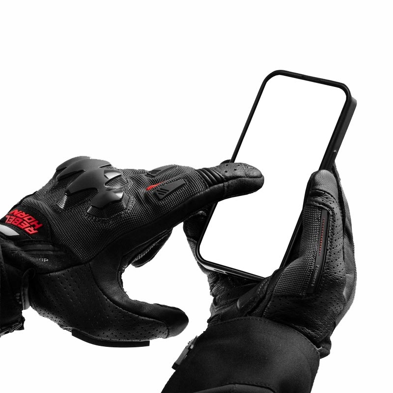 Guantes de moto Rebelhorn Defender negro-rojo