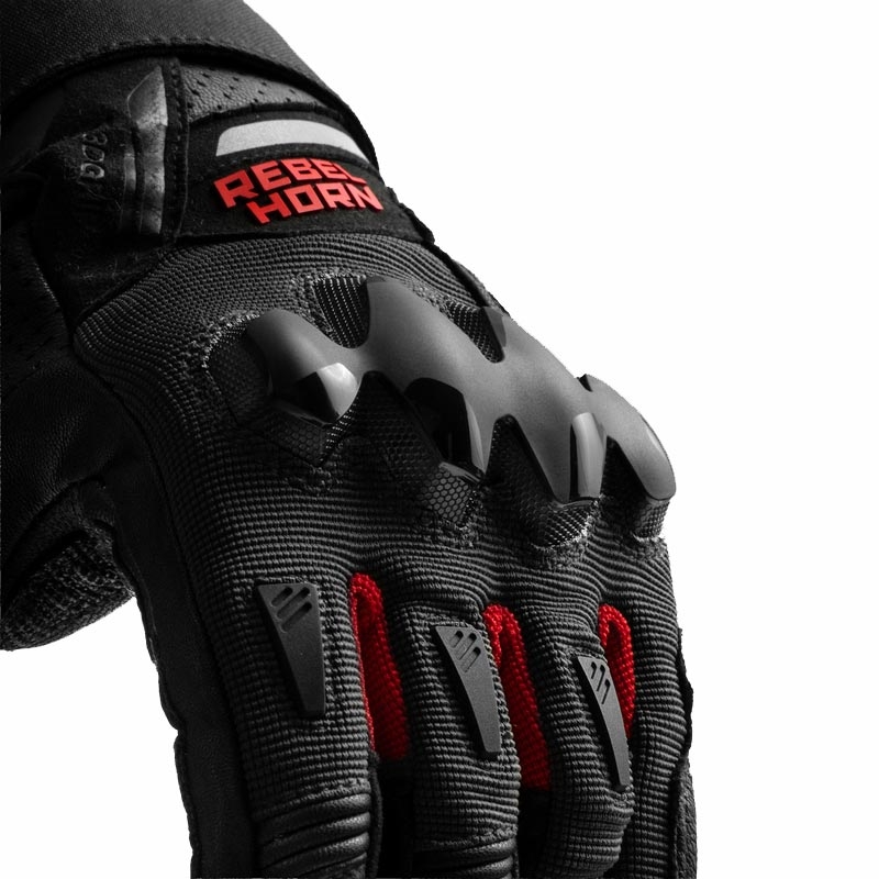 Guantes de moto Rebelhorn Defender negro-rojo