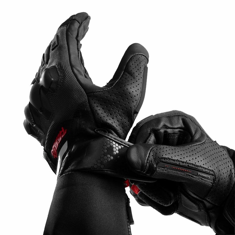 Guantes de moto Rebelhorn Defender negro-rojo