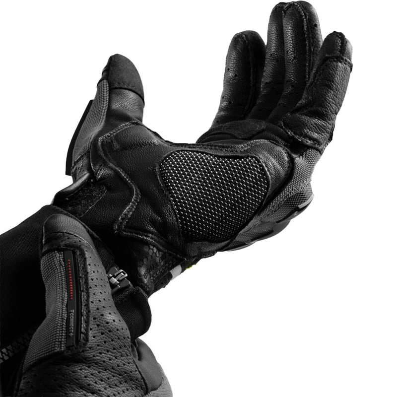 Guantes de moto Rebelhorn Defender negro-gris-amarillo fluorescente