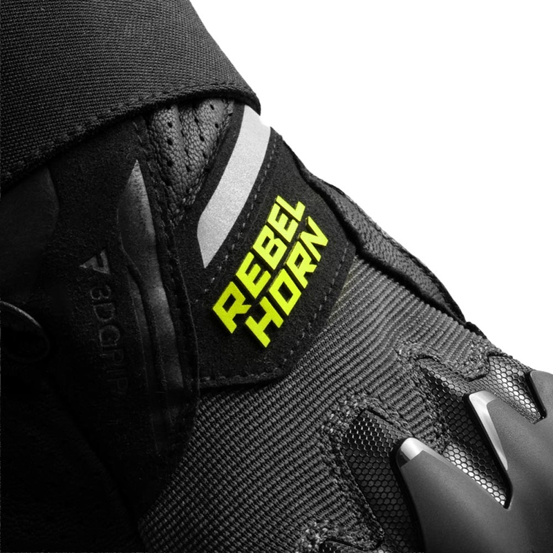 Guantes de moto Rebelhorn Defender negro-gris-amarillo fluorescente