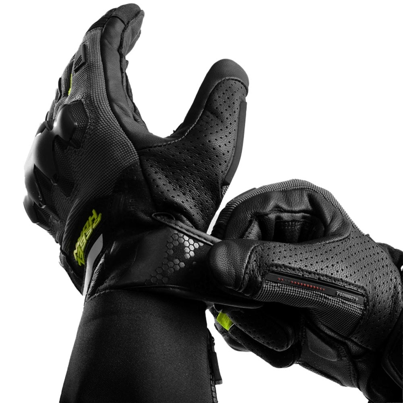 Guantes de moto Rebelhorn Defender negro-gris-amarillo fluorescente