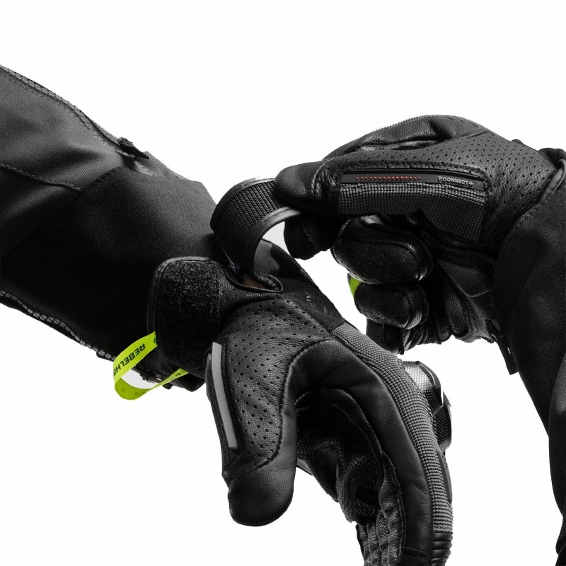 Guantes de moto Rebelhorn Defender negro-gris-amarillo fluorescente